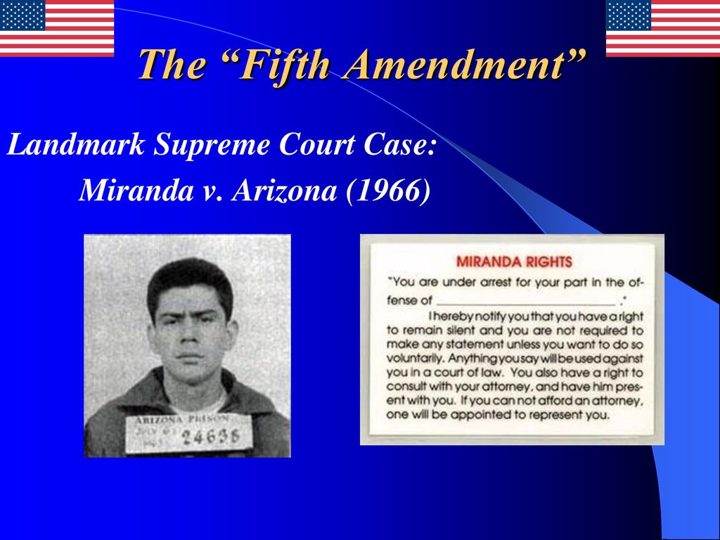 Fifth amendment court cases cheap